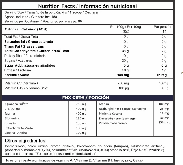 FNX CUT PRE-ENTRENAMIENTO 60serv - Image 3
