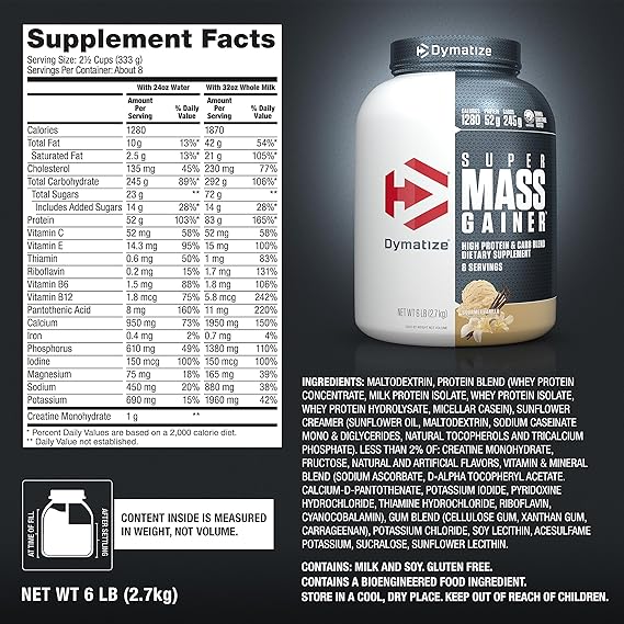 SUPER MASS GAINER DYMATIZE 6LB - Image 2